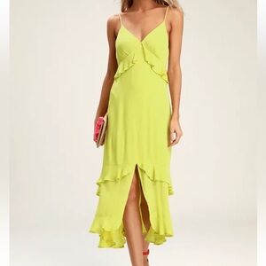 Lime Green Midi dress